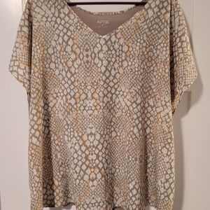 APT 9 Patterned Short Sleeve Blouse Size 2X